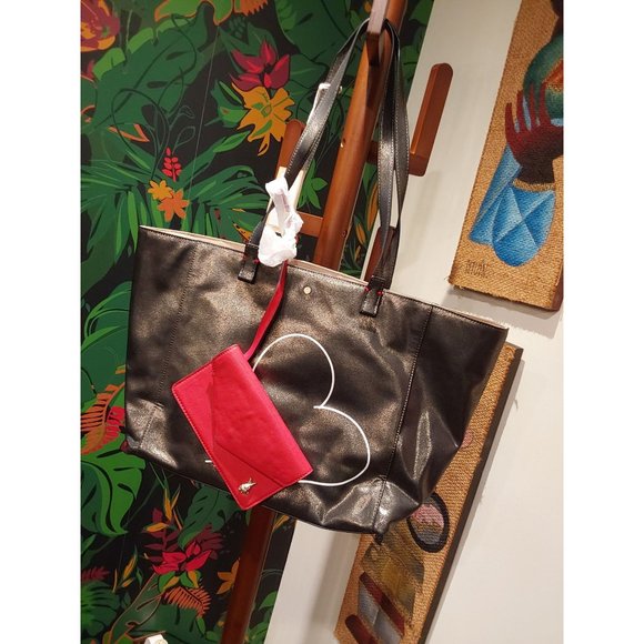Ellen Degeneres Heart Bag. Metallic Brown with LIttle Red Purse. OS - Picture 1 of 7